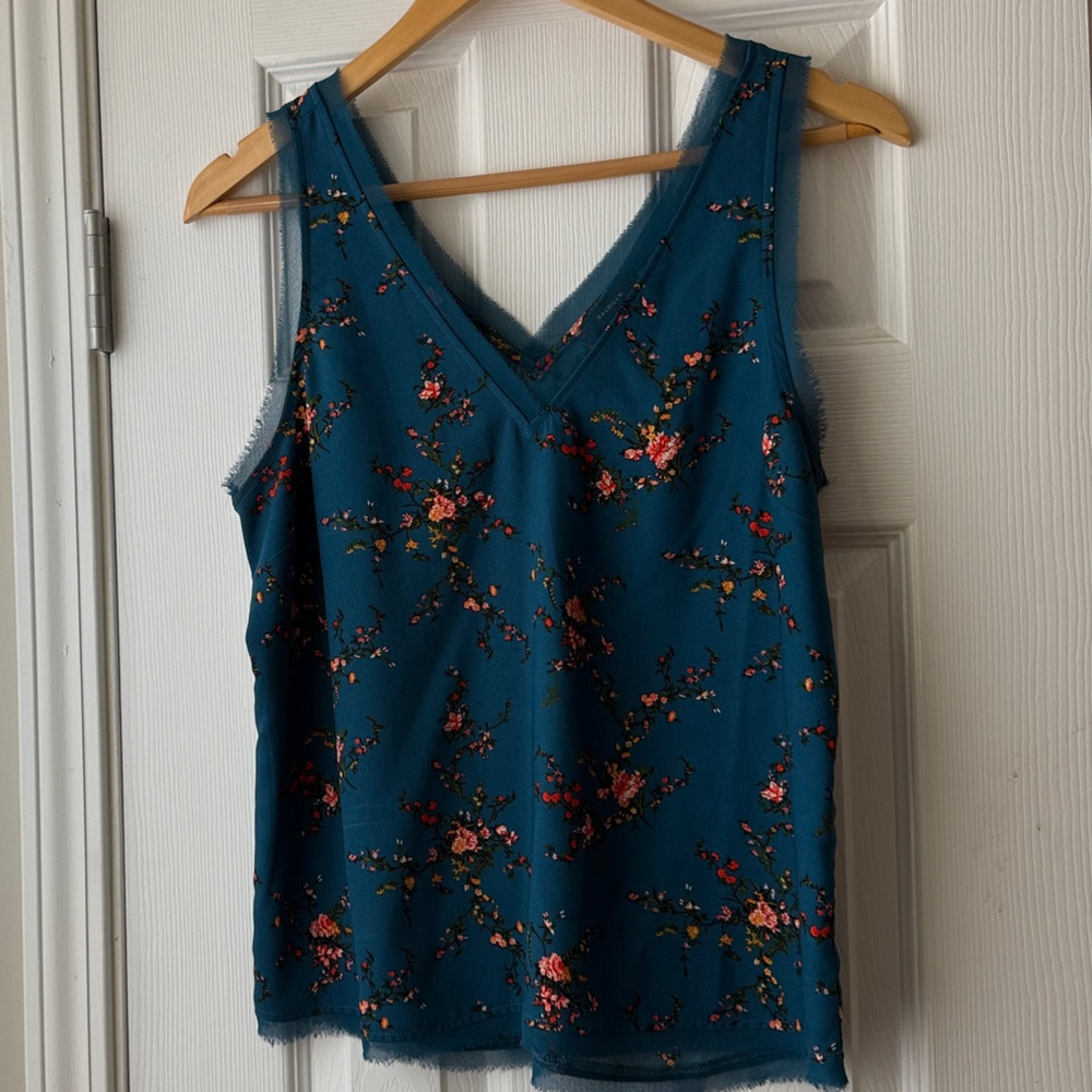 Halogen Floral Sleeveless Top - Teal